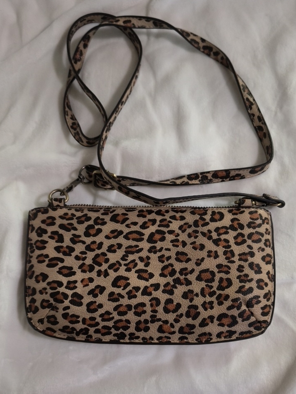 Joy Susan Leopard Print Crossbody Bag - Beige/Brown/Black